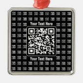 Promotionele QR-code (bewerkbaar) plus logo-patroo Metalen Ornament (Voorkant)