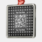 Promotionele QR-code (bewerkbaar) plus logo-patroo Metalen Ornament (Links)