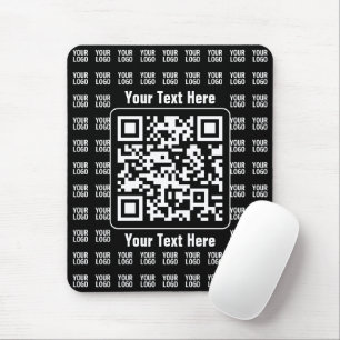 Promotionele QR-code (bewerkbaar) plus logo-patroo Muismat