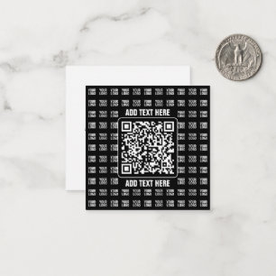 Promotionele QR-code (bewerkbaar) plus logo-patroo Notitiekaartje