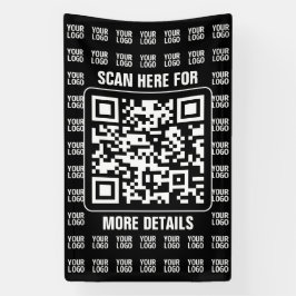 Promotionele QR-code (bewerkbaar) plus logo-patroo Spandoek