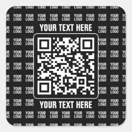 Promotionele QR-code (bewerkbaar) plus logo-patroo Vierkante Sticker