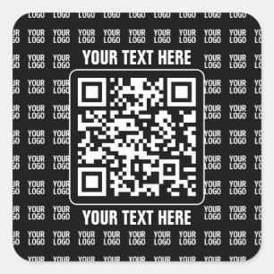 Promotionele QR-code (bewerkbaar) plus logo-patroo Vierkante Sticker