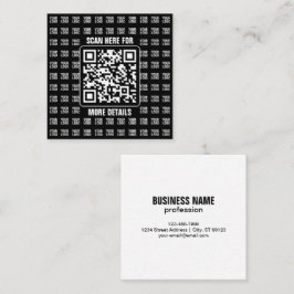 Promotionele QR-code (bewerkbaar) plus logo-patroo Vierkante Visitekaartje