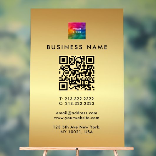 Promotionele QR Code Logo Gold Sjabloon Glam Acryl Bord (Neutraal)