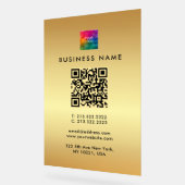 Promotionele QR Code Logo Gold Sjabloon Glam Acryl Bord (Hoek)