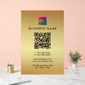 Promotionele QR Code Logo Gold Sjabloon Glam Acryl Bord (Huwelijk)
