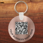 Promotionele QR Code Roos Gold Sleutelhanger (Voorkant)
