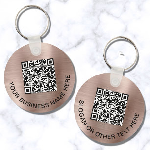Promotionele QR Code Roos Gold Sleutelhanger