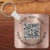 Promotionele QR-code roze goud Sleutelhanger (Voorkant)