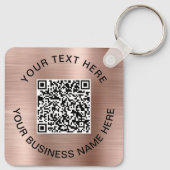 Promotionele QR-code roze goud Sleutelhanger (Achterkant)