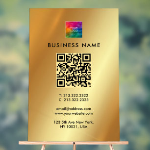 Promotionele QR-code Upload Uw Logo naar Goud Acryl Bord