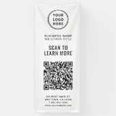 Promotionele QR-code Zakelijk Logo Spandoek (Verticaal)