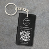 Promotionele QR-code zwart Sleutelhanger