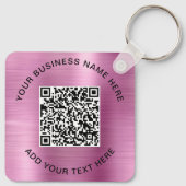 Promotionele Roze QR-code Sleutelhanger (Achterkant)