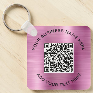 Promotionele Roze QR-code Sleutelhanger