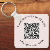 Promotionele Roze QR Code Sleutelhanger (Voorkant)