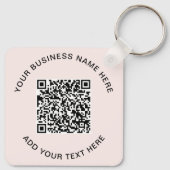 Promotionele Roze QR Code Sleutelhanger (Achterkant)