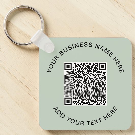 Promotionele saliegroene QR-code Sleutelhanger