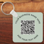 Promotionele saliegroene QR-code Sleutelhanger (Voorkant)