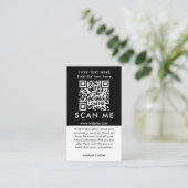 Promotionele Scan Me QR-code zwart-wit Visitekaartje (Staand voorkant)