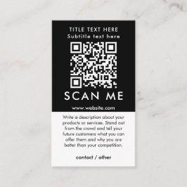 Promotionele Scan Me QR-code zwart-wit Visitekaartje