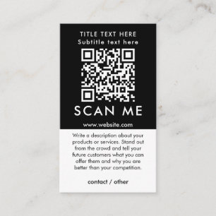 Promotionele Scan Me QR-code zwart-wit Visitekaartje