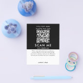 Promotionele Scan Me QR-code Zwart-wit Zakelijk Flyer (Enkel)