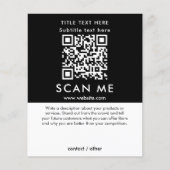 Promotionele Scan Me QR-code Zwart-wit Zakelijk Flyer (Voorkant)