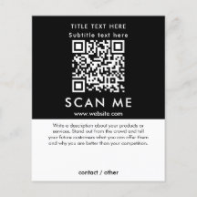 Promotionele Scan Me QR-code Zwart-wit Zakelijk