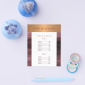 Promotionele schoonheidssalon flyer service menu (Enkel)
