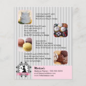 Promotionele Silhouette Dames Cupcake Roze Zilver Flyer (Achterkant)