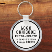 Promotionele sleutelhanger met LOGO, QR CODE of FO (Achterkant)