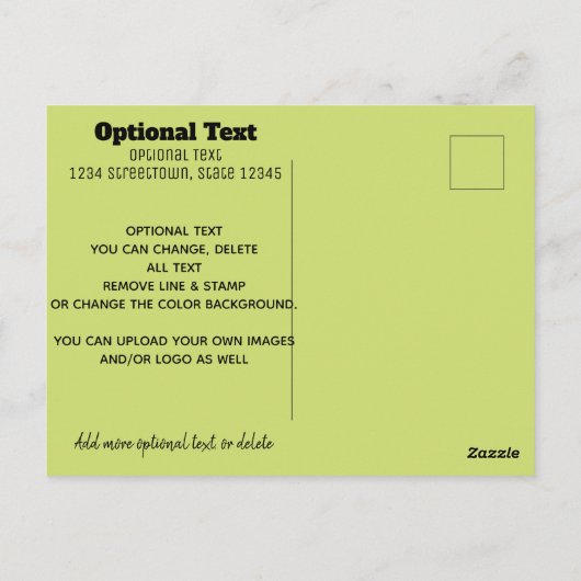 Promotionele startkaart. Landschef Briefkaart (Achterkant)