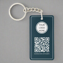 Promotionele Swag Business Logo QR Code Marine Bla Sleutelhanger