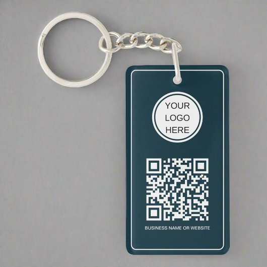 Promotionele Swag Business Logo QR Code Marine Bla Sleutelhanger