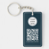Promotionele Swag Business Logo QR Code Marine Bla Sleutelhanger (Voorkant)