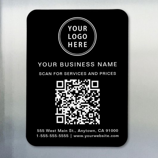 Promotionele Zakelijke Logo QR Code Zwart Magneet