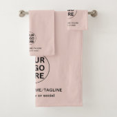 Promotionele zakelijke Logo & tekst Blush Pink mer Bad Handdoek (Insitu)