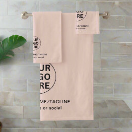 Promotionele zakelijke Logo & tekst Blush Pink mer Bad Handdoek