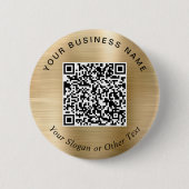 Promotionele Zakelijke QR Code Gouden Speld Ronde Button 5,7 Cm (Voorkant)