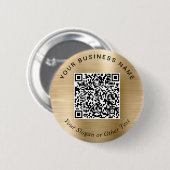 Promotionele Zakelijke QR Code Gouden Speld Ronde Button 5,7 Cm (Voorkant /achterkant)