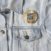 Promotionele Zakelijke QR Code Gouden Speld Ronde Button 5,7 Cm (In situ)
