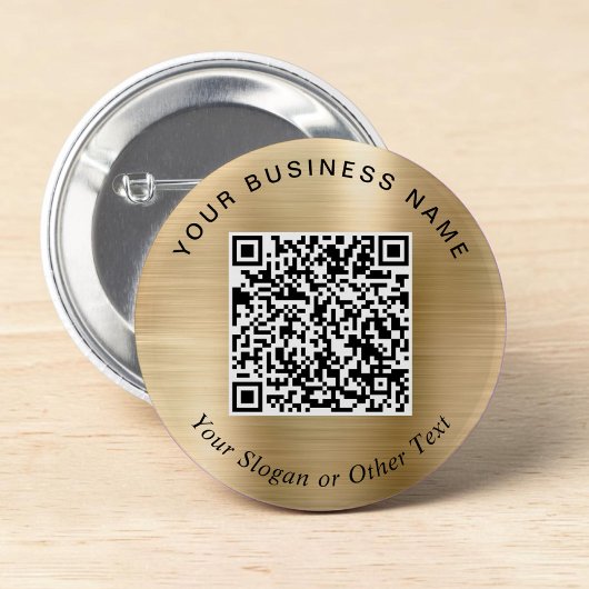 Promotionele Zakelijke QR Code Gouden Speld Ronde Button 5,7 Cm