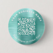 Promotionele Zakelijke QR Code Mintgroene Speld Ronde Button 5,7 Cm (Voorkant)