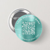 Promotionele Zakelijke QR Code Mintgroene Speld Ronde Button 5,7 Cm (Voorkant /achterkant)