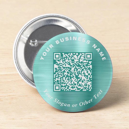 Promotionele Zakelijke QR Code Mintgroene Speld Ronde Button 5,7 Cm