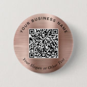 Promotionele Zakelijke QR Code Rose Goud Speld Ronde Button 5,7 Cm (Voorkant)
