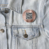 Promotionele Zakelijke QR Code Rose Goud Speld Ronde Button 5,7 Cm (In situ)