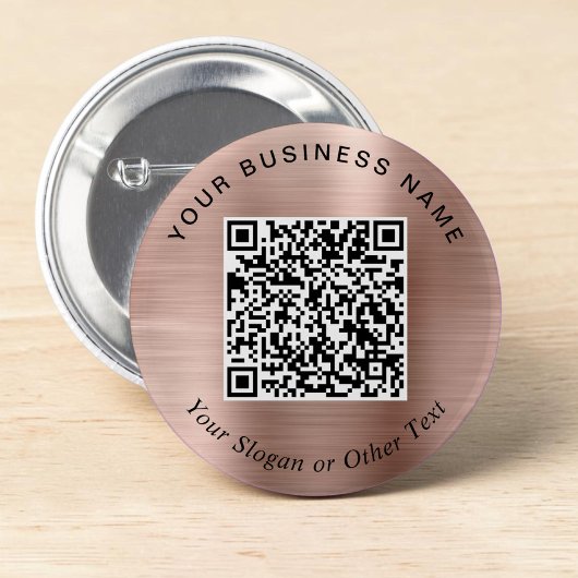 Promotionele Zakelijke QR Code Rose Goud Speld Ronde Button 5,7 Cm
